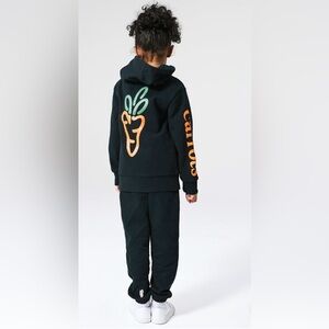 Carrots by Anwar Carrots Black Hoodie and Sweat pants set for big kids 10/12